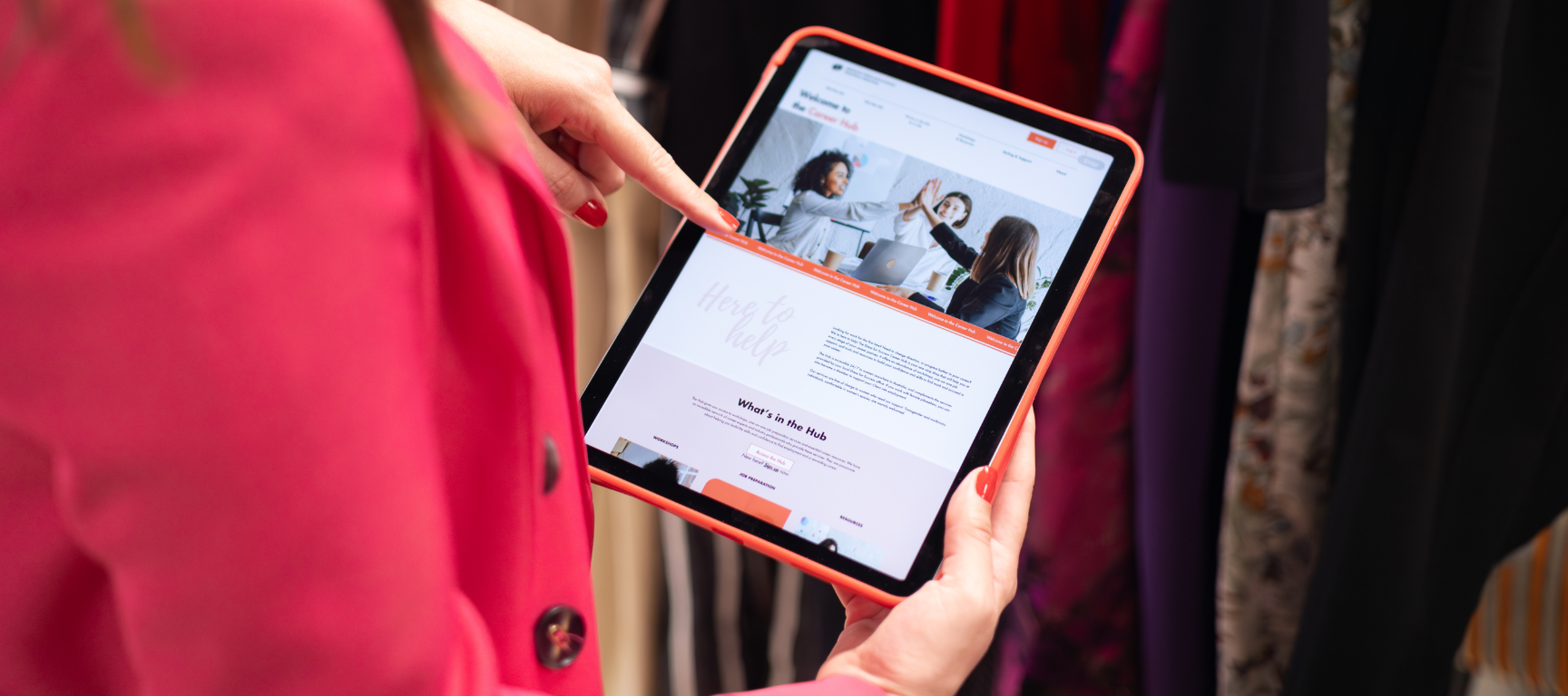 iPad showing the Career hub website